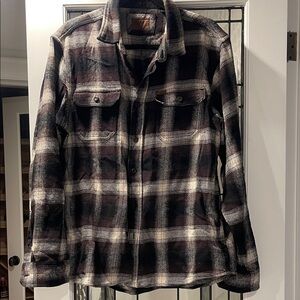 Orvis Black and White Plaid Shirt Jacket